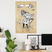 Poster Alice jouant au croquet avec flamant (Bureau à domicile)