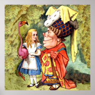 Poster Alice joue au Flamant rose Croquet avec la duchess