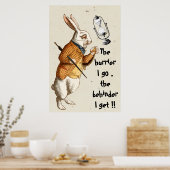 Poster Alice - Lapin Blanc - Verre Heure 1865 (Cuisine)