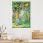 Poster Alice & le Chat de Cheshire Couleur Complète (Cuisine)