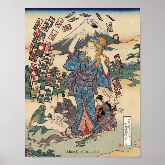 Poster Alice Lost in Japan | Ukiyo-e Floating Wonderland (Devant)