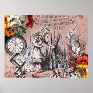 Poster alice nonsense wonderland curtain