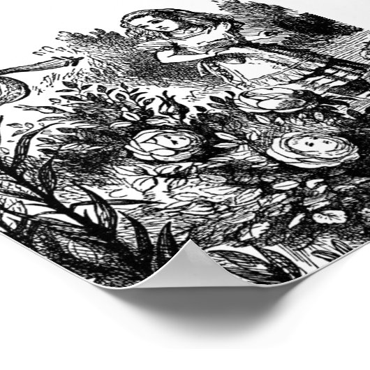 Poster Alice parle avec des fleurs de jardin (Coin)