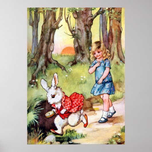 Poster Alice suit le lapin blanc au pays des merveilles (Devant)