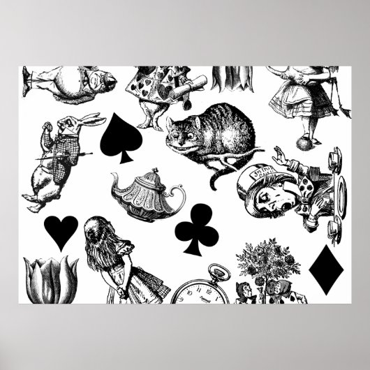 Poster Alice White Rabbit Wonderland Classic (Devant)
