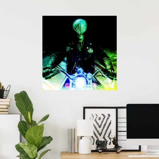 Poster Alien Biker (version Neon) (Bureau à domicile)
