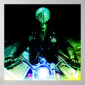 Poster Alien Biker (version Neon) (Devant)