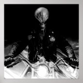 Poster Alien Biker (version noir et blanc) (Devant)