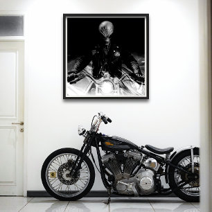 Poster Alien Biker (version noir et blanc)