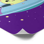 Poster alien chat volant alien soucoupe (Coin)