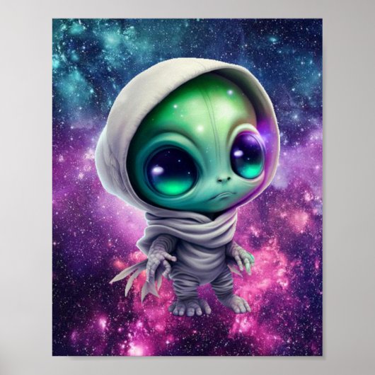 Poster Alien Chibi en Sweat - shirt à capuche (Devant)