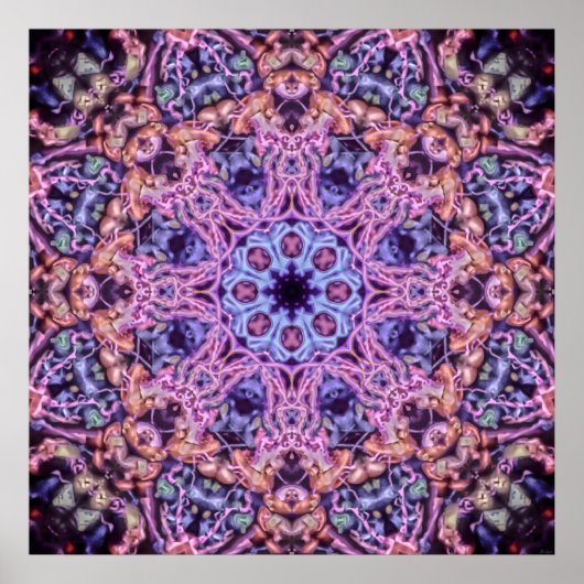 Poster Alien complexe pourpre Kaleidoscopic Mandala (Devant)