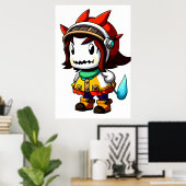 Poster Alien cool de dessin | Art AI (Bureau à domicile)