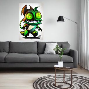 Poster Alien cool de dessin Art AI