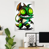 Poster Alien cool de dessin | Art AI (Bureau à domicile)