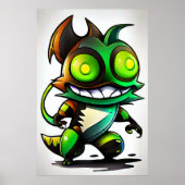 Poster Alien cool de dessin | Art AI (Devant)