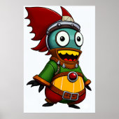 Poster Alien créature unique de dessin | Art AI (Devant)