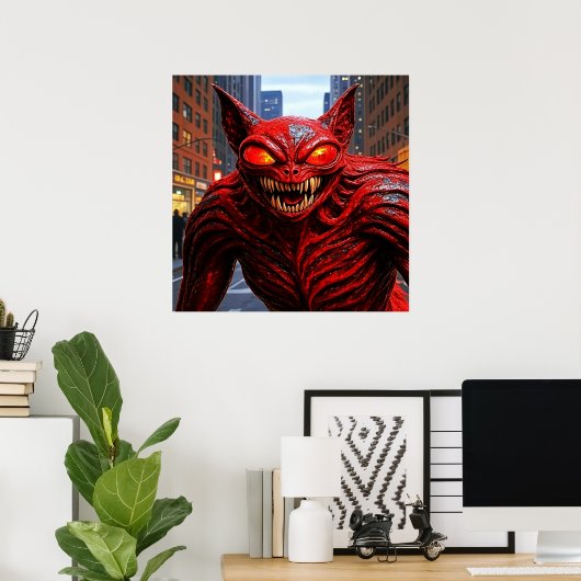 Poster Alien dans la ville AI Alien (Bureau à domicile)