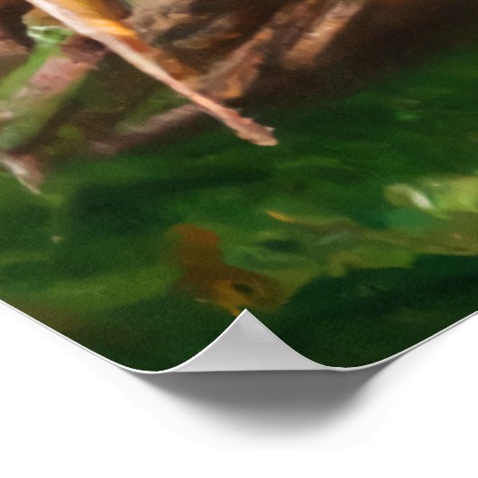 Poster Alien de champignons rouge et orange | AI Art Post (Coin)