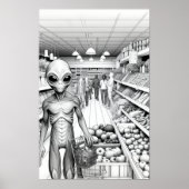 Poster Alien de coloration adulte 3D (Devant)