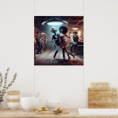 Poster Alien de l'espace, Cowgirl, Cowboys à regarder ~ (Cuisine)
