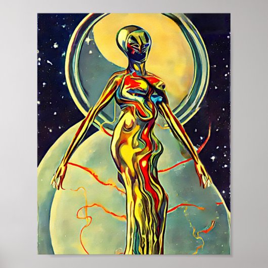 Poster Alien de métal liquide Art original de la science (Devant)