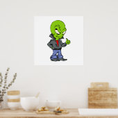 Poster Alien en cuir noir pouce haut (Cuisine)
