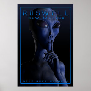 Poster Alien, étant, UFO, Roswell, mystère, rencontre, ab