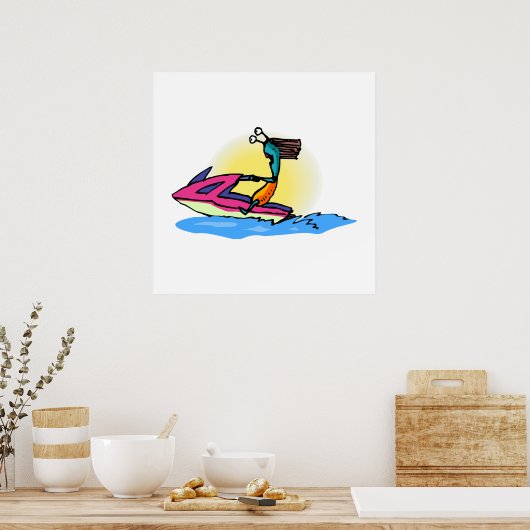Poster Alien fille sur JetSki (Cuisine)