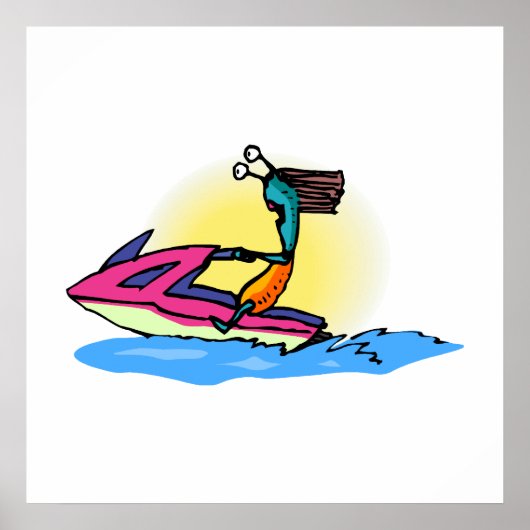 Poster Alien fille sur JetSki (Devant)