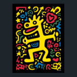 Poster Alien funky Dragon Jaune - Neon Pop Art Créature<br><div class="desc">Entrez dans un rêve de néon avec ce dragon Alien funky en jaune gras. Une créature cosmique excentrique,  pleine d'énergie et d'attitude,  entourée de formes vibrantes et de couleurs éclatantes. Parfait pour ajouter des vibrations funky,  le charme de la pop art rétro et l'esprit alien ludique à toute chambre.</div>