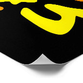 Poster Alien Funky Orange – Art Pop Néon Créature Excentr (Coin)