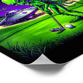 Poster Alien golfeur drôle la tranche de l'espace (Coin)