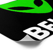 Poster Alien Green Face Christmas Santa Hat Believe (Coin)