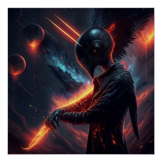 Poster Alien manipulant le faisceau d'incendie (Devant)