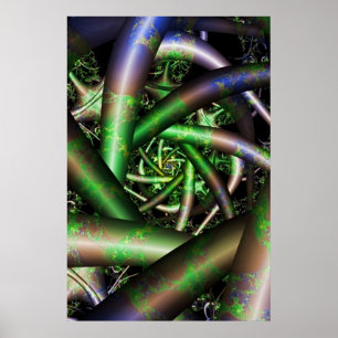 Poster Alien Multicolor Fractal Art