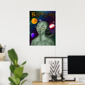 Poster Alien reptilien avec l'espace extra-atmosphérique (Bureau à domicile)