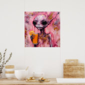 Poster Alien Rose Avec Un Jus D'Orange (Cuisine)