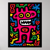 Poster Alien Rose Funky – Art Pop Néo-Expressionniste Cré (Devant)