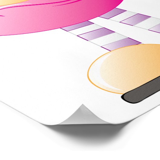 Poster Alien Rose mignon Avec Grands Yeux (Coin)