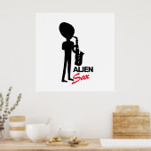 Poster Alien Sax, musicien extraterrestre (Cuisine)
