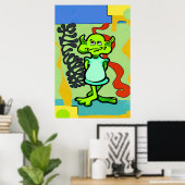Poster Alien Space Man Abstrait (Bureau à domicile)