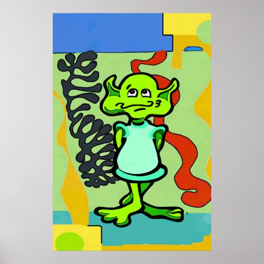Poster Alien Space Man Abstrait (Devant)