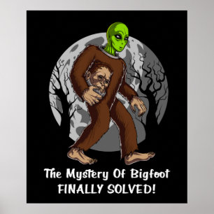 Poster Alien spatial Bigfoot Conspiration Mystère résolu 