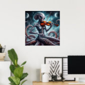 Poster Alien spatial Femail Pipe Violon Player 03X (Bureau à domicile)