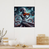 Poster Alien spatial Femail Pipe Violon Player 03X (Cuisine)