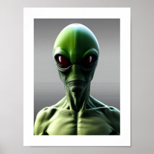 Poster Alien vert Big Eyes