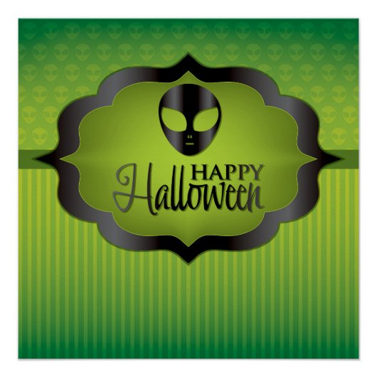 Poster Alien vert d'Halloween (Devant)