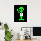 Poster Alien vert "I Love Earth" (Bureau à domicile)