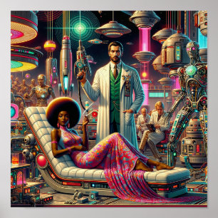 Poster Aliens de la science-fiction vintage